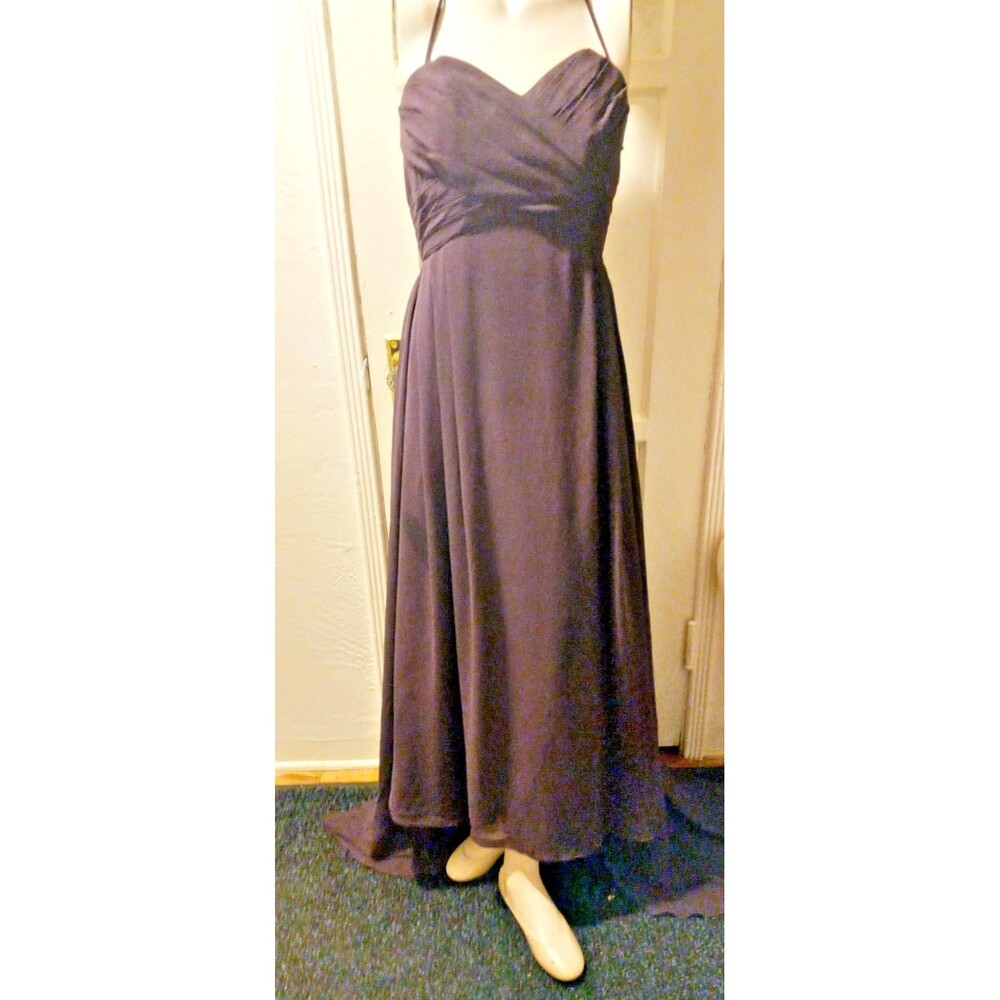 Bill Evkoff Eggplant Colored Long Evening Dress